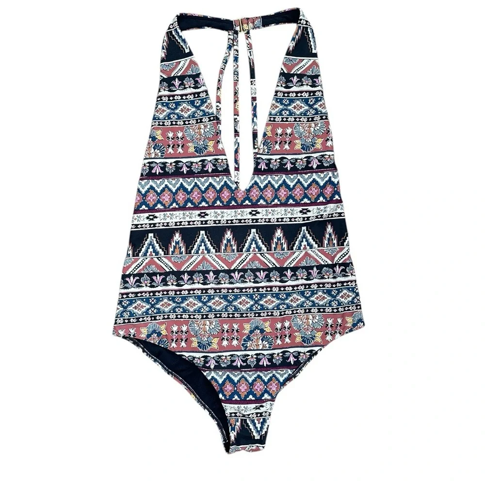 Billabong Women’s Last Tribe One Piece Swimsuit – Size Large (Black Sands) - Picture 3 of 9